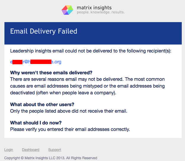 Email Delivery Failed Admin