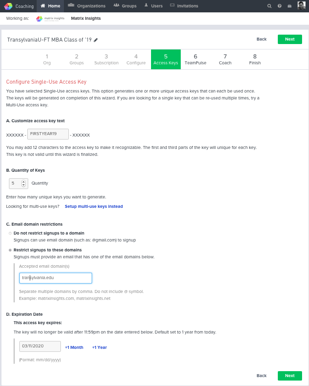 Keys Configure